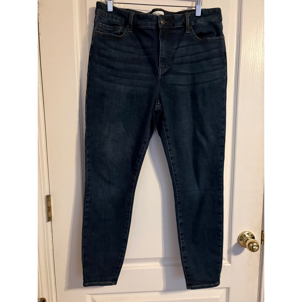 Pistola High Rise‎ Straight Jeans Dark Wash Indigo Stretch Denim Size 33 Basic
